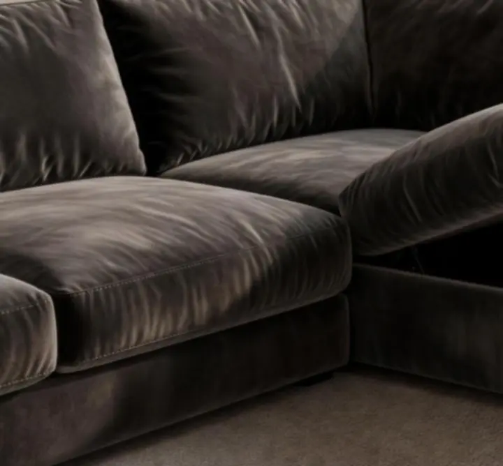 Modern világosszürke sarokkanapé prémium szövettel