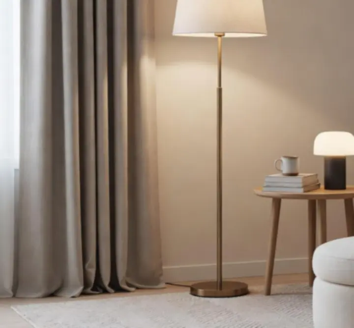 Álló- és asztali lámpák otthonos nappaliban