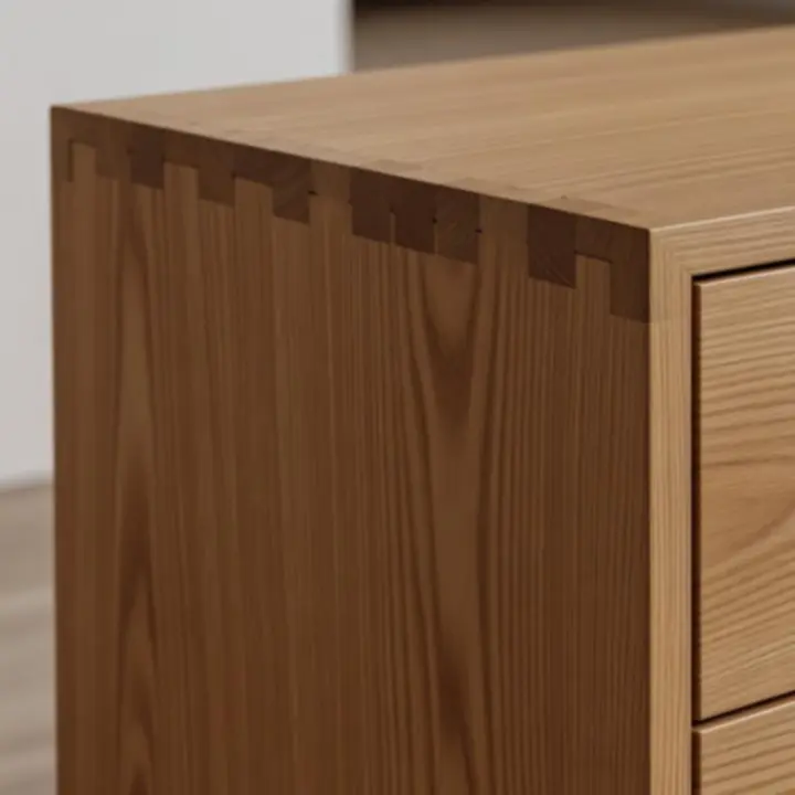 Közelről fotózott, minőségi felületű modern tárolószekrény