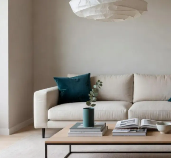 Professzionálisan berendezett stúdió-stílusú nappali