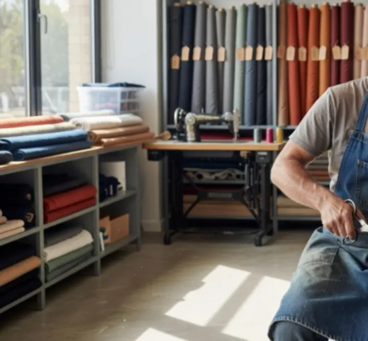 Textilgyártó partner műhelye, ahol prémium minőségű lakástextilek készülnek.